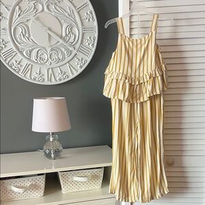 btween Yellow and White Striped Kids Matching Set